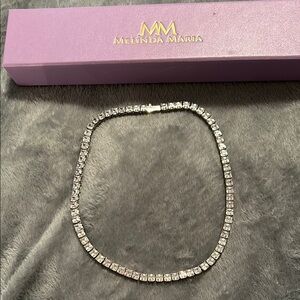 Melinda Maria The Queen’s Necklace - 16” Silver/White Diamondettes